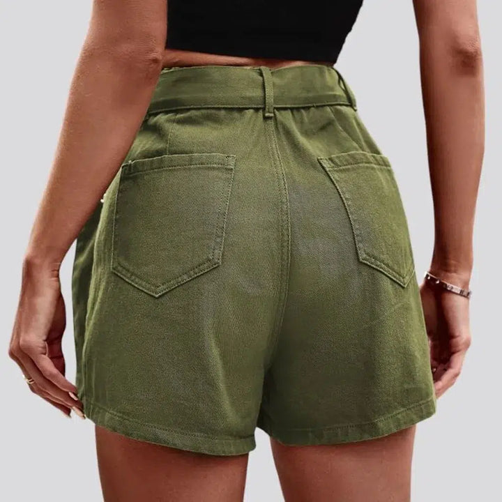 Mini color jean skirt
 for women