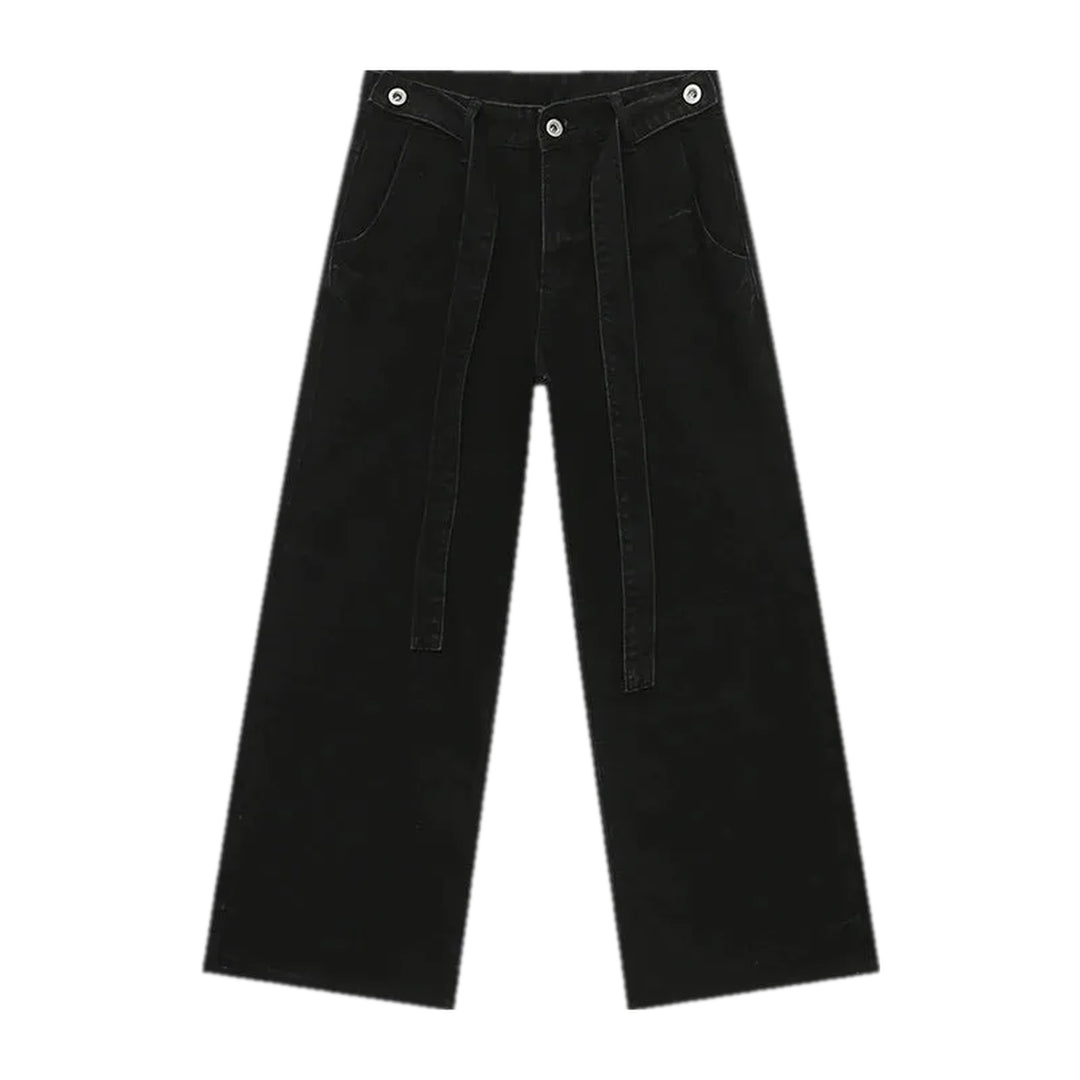 Vintage Slouchy Acid Wash Jeans for Men - Black