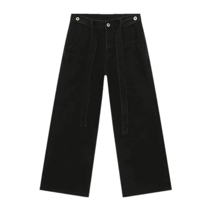 Vintage Slouchy Acid Wash Jeans for Men - Black