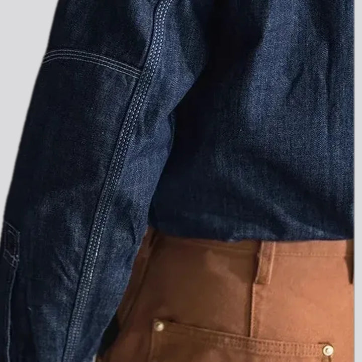 Comfortable average fit worker men's denim shirt