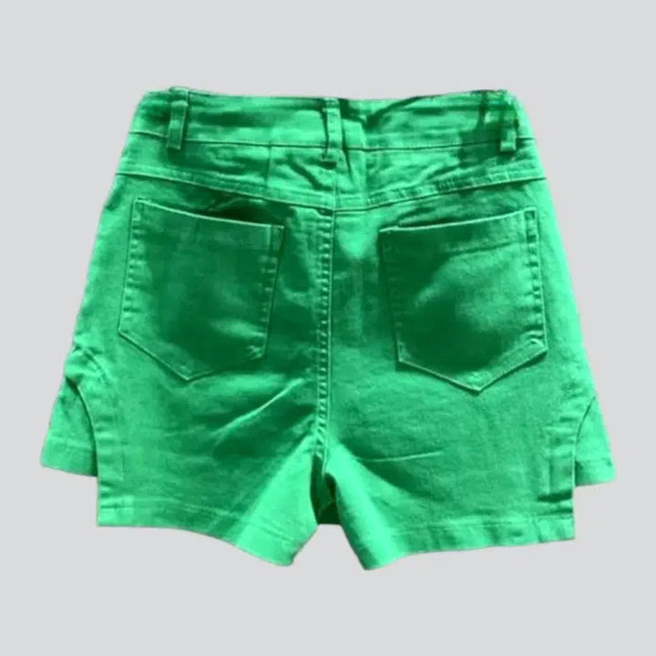 Color jeans skort
 for women