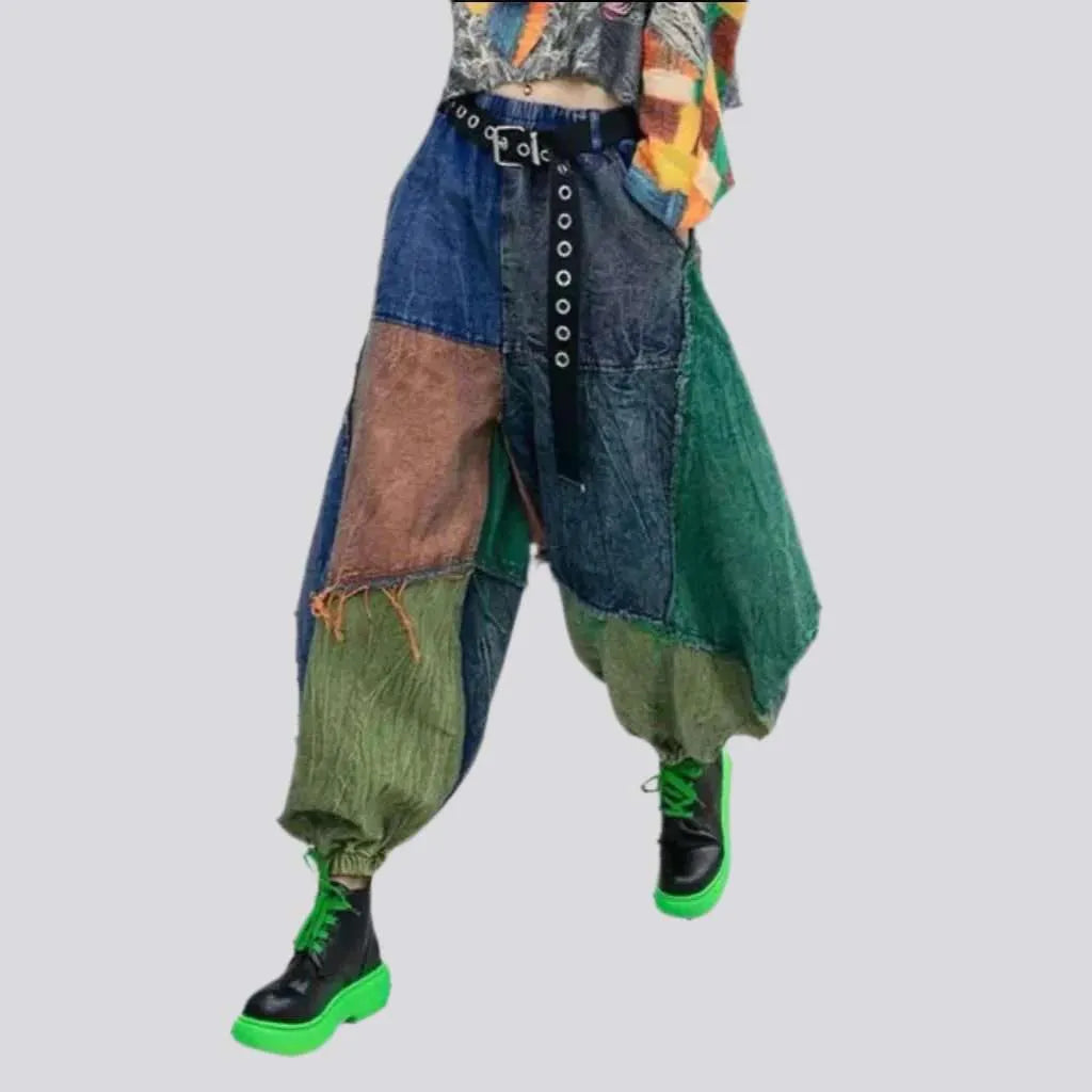 Vintage multi-color denim pants