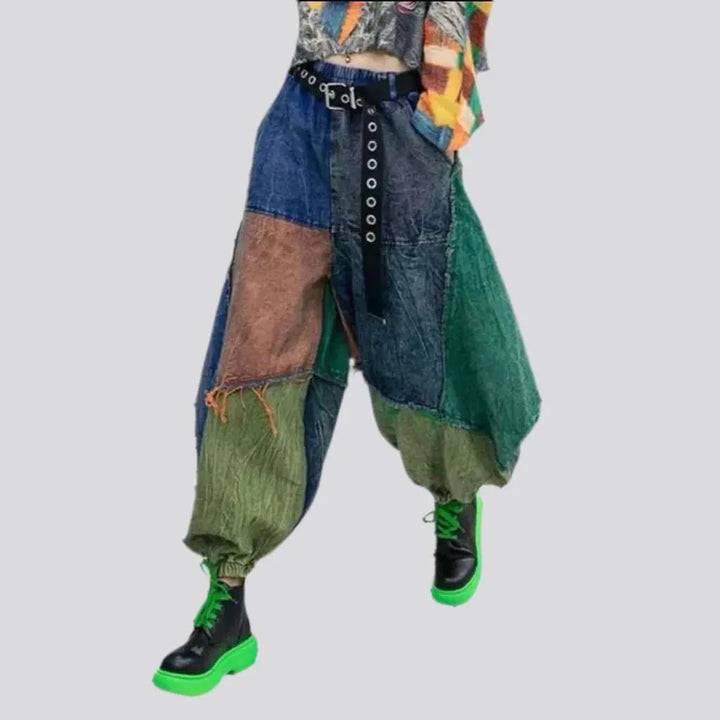 Vintage multi-color denim pants