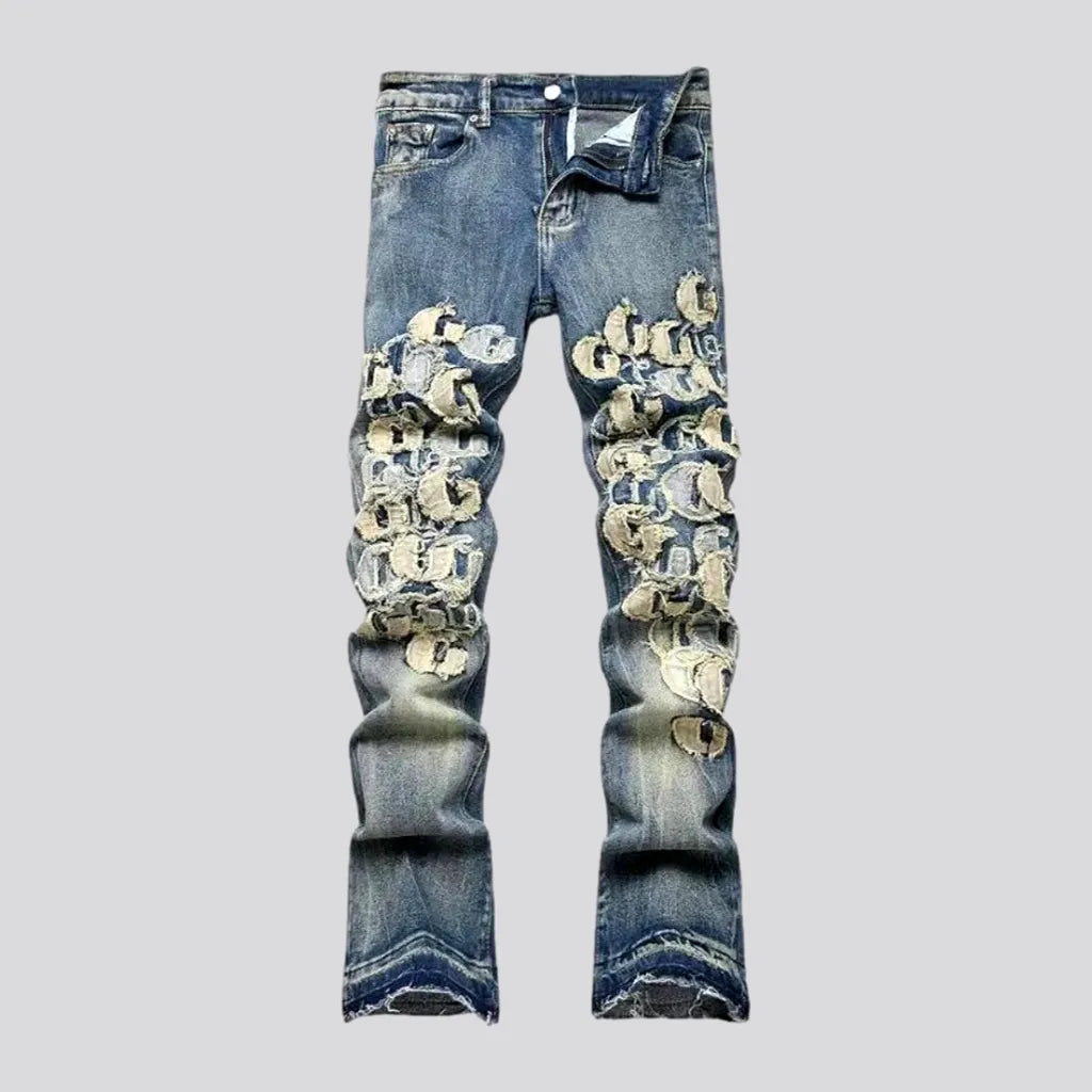 Embroidered Vintage Style Jeans for Men | Jeans4you.shop