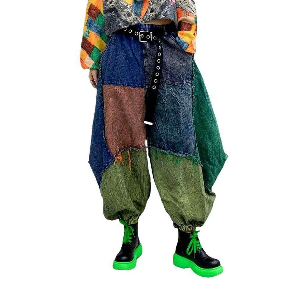 Vintage multi-color denim pants